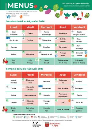 Menu Restaurant Scolaire Saint-Hilaire de Loulay