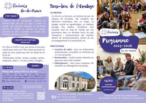 Programmation 2025-2026 Fondacio Ile de France
