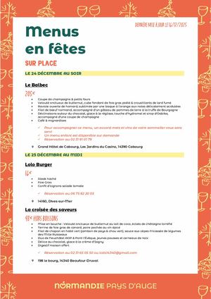 Menus en fêtes 2025