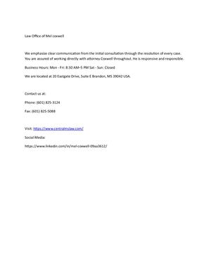 Law Office of Mel coxwell