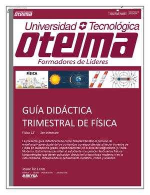 Guia De Fisica 12,  3 Trimestre Josue De Leon