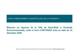 MEMOIRE EN REPONSE MRAE 2025