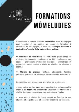 Plaquette Formations Mômeludies 2026