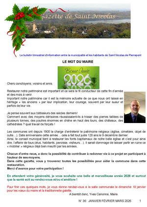 Gazette Janvier Février Mars 2026