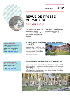 La revue de presse du CAUE 31 - Décembre 2025
