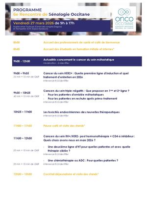 Préprogramme Réunion Régionale Sénologie 2026