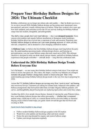 Prepare Your Birthday Balloon Designs For 2026