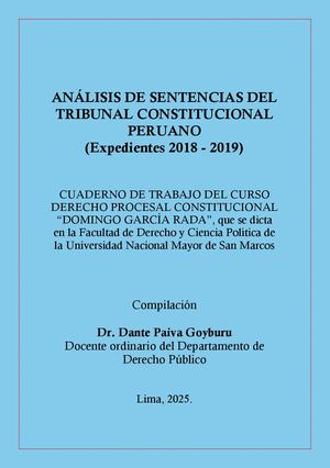 Análisis de las sentencias del Tribunal Constitucional 2018 - 2019