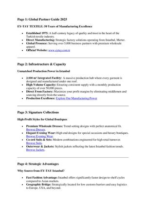 EY-TAY TEXTILE: 50 Years of Excellence in Women's Clothing Manufacturing