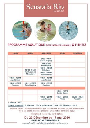 Programme Sportif Aquatique Et Horaires Salle De Fitness hiver 2026
