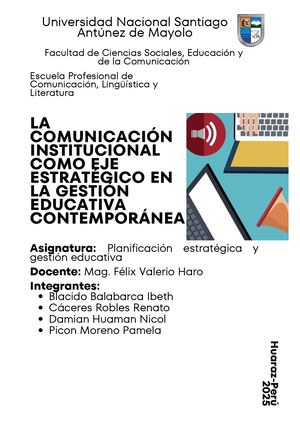 LA COMUNICACIÓN INSTITUCIONAL COMO EJE ESTRATÉGICO EN LA GESTIÓN EDUCATIVA CONTEMPORÁNEA