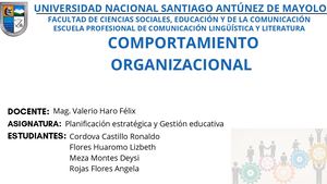 COMPORTAMIENTO ORGANIZACIONAL