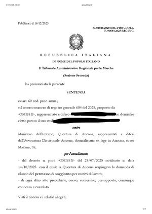 Avv Fabio Loscerbo Tar Marche Rinnovo Permesso Lavoro E Precedenti Penali
