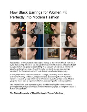 How Black Earrings For Women Fit Perfectly Into Modern Fashion