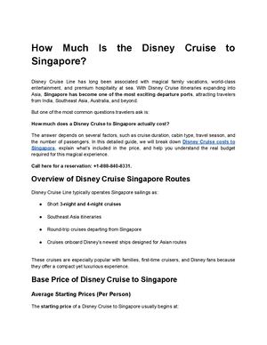 How Much Is The Disney Cruise To Singapore (1)