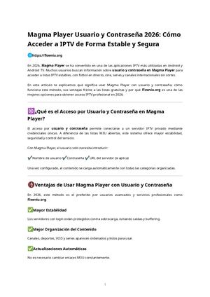 Magma Player Usuario Y Contraseña 2026 – Flowviu