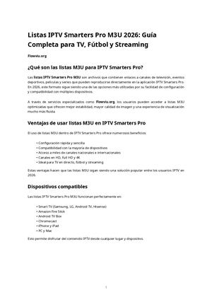 Listas IPTV Smarters Pro M3U 2026: Guía Completa para TV, Fútbol y Streaming