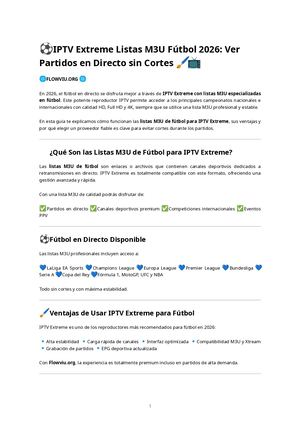 IPTV Extreme Listas M3U Fútbol 2026: Ver Partidos en Directo sin Cortes