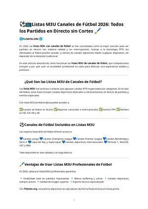 Listas M3U Canales de Fútbol 2026: Todos los Partidos en Directo sin Cortes