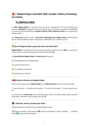 Magma Player Lista M3U 2026: Canales, Fútbol y Streaming sin Límites