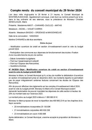 Comptes Rendus Année 2024