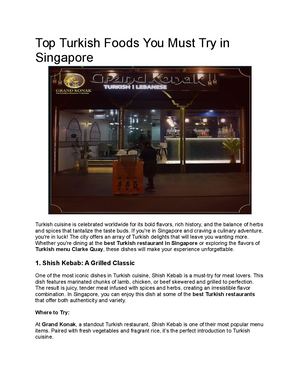 Top Turkish Foods You Must Try In Singapore