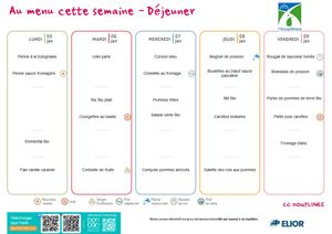 Menus enfants du 05 janvier au 20 février 2026