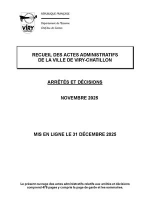 Recueil actes administratifs novembre 2025