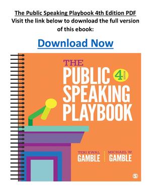 The Public Speaking Playbook 4th Edition PDF