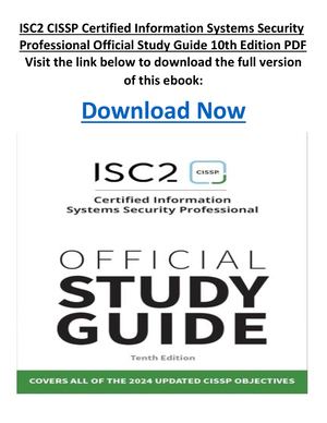 ISC2 CISSP Certified Information Systems Security Professional Official Study Guide 10th Edition PDF