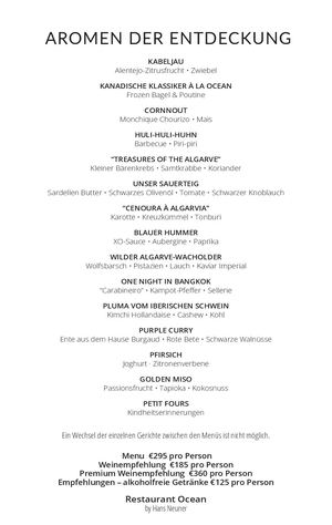 Menu Ocean DE