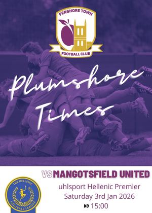 16. Pershore Town Programme 3rd January 2026 Vs Mangotsfield United