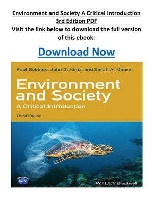 Environment And Society A Critical Introduction 3rd Edition PDF