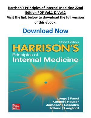 Harrison’s Principles Of Internal Medicine 22nd Edition PDF Vol 1 & Vol 2