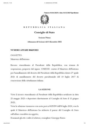Avv Fabio Loscerbo Revoca Cittadinanza Parere Del Consiglio Di Stato