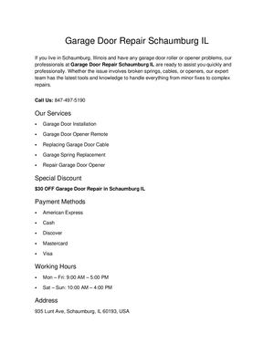 Garage Door Repair Schaumburg Il