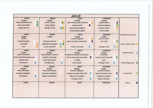Menu restaurant scolaire
