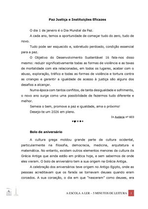 Escola A Ler Janeiro 2026