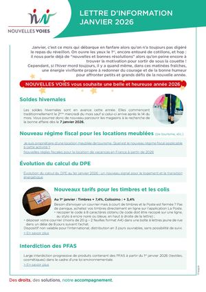 Lettre D'information Janvier 2026 Association Nouvelles Voies