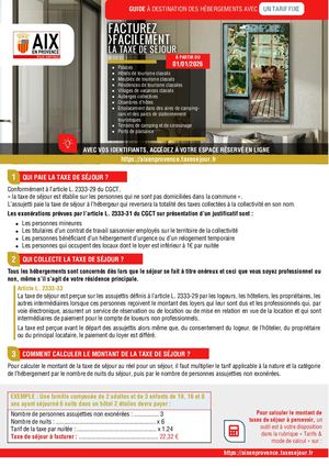 Hébergements classés - Taxe de séjour - Guide facturation - Aix-en-Provence