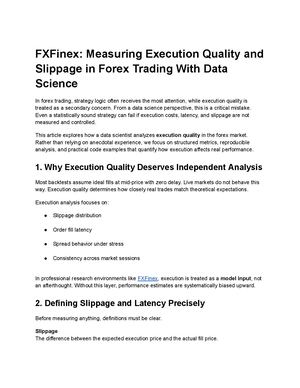Fxfinex Measuring Execution Quality