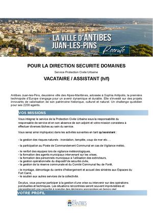 Annonce vacataire PCU