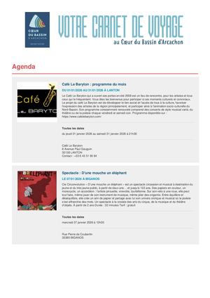 Agenda du mois du Coeur du Bassin d'Arcachon