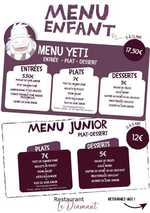 Menu Enfant