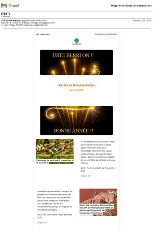 Lettre d'Information - mois de  Janvier 2026