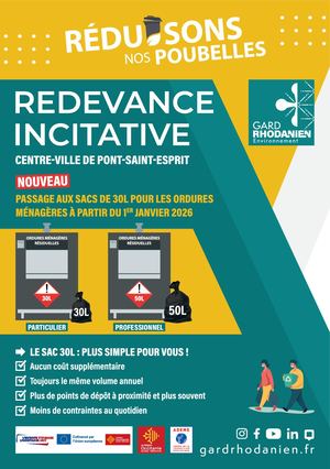 Passage aux sacs OM de 30L à Pont-Saint-Esprit (centre-ville)