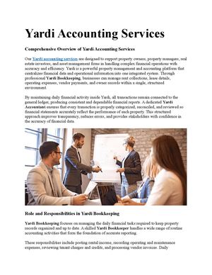 Yardi Accounting