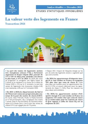 La valeur verte des logements en France 2025 - Transactions 2024