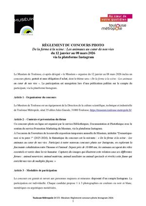 Règlement Concours Instagram 2026