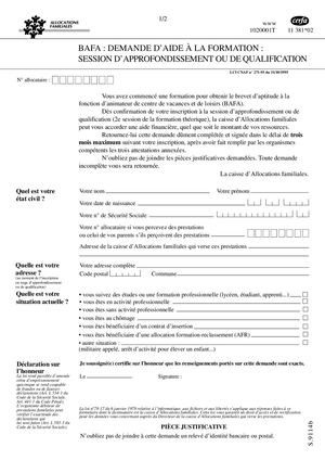 Imprime National Demande Bafa